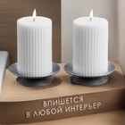 Подсвечник металл "Лотос", 7,5х2 см, набор 2 штуки, серебро - фото 23832962