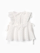 Блузка для девочки MINAKU: Cotton collection, белая, рост 98 см - Фото 12
