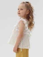 Блузка для девочки MINAKU: Cotton collection, белая, рост 98 см - Фото 5