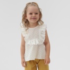 Блузка для девочки MINAKU: Cotton collection, белая, рост 98 см - Фото 7