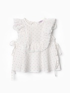 Блузка для девочки MINAKU: Cotton collection, белая, рост 98 см - Фото 8
