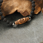 Браслет из лавы с бусиной Дзи «Зеленая Тара» №3 - фото 23777209