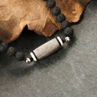 Браслет из лавы с бусиной Дзи «Долголетие» №4 - фото 23777236