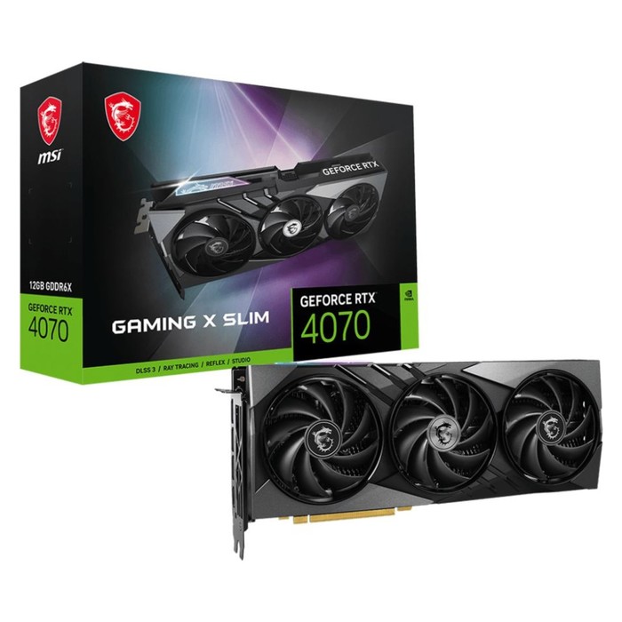 Видеокарта MSI PCI-E 4.0 RTX 4070 GAMING X SLIM 12G NVIDIA GeForce RTX 4070 12Gb 192bit GDD   103395 - фото 51556701