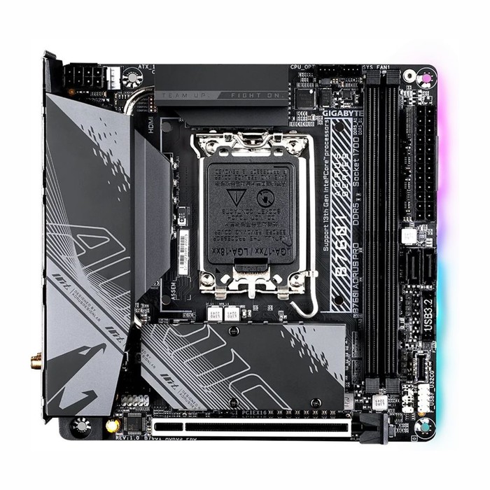 Материнская плата Gigabyte B760I AORUS PRO Soc-1700 Intel B760 2xDDR5 mini-ITX AC`97 8ch(7.   103396 - фото 51540314