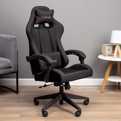 Кресло игровое «Бюрократ» Zombie Predator Neo Black, с подлокотником, на колёсиках, ткань, цвет чёрный