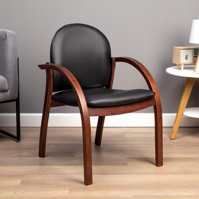 Стул «ДЖУНО», искусственная кожа, цвет чёрный/дерево