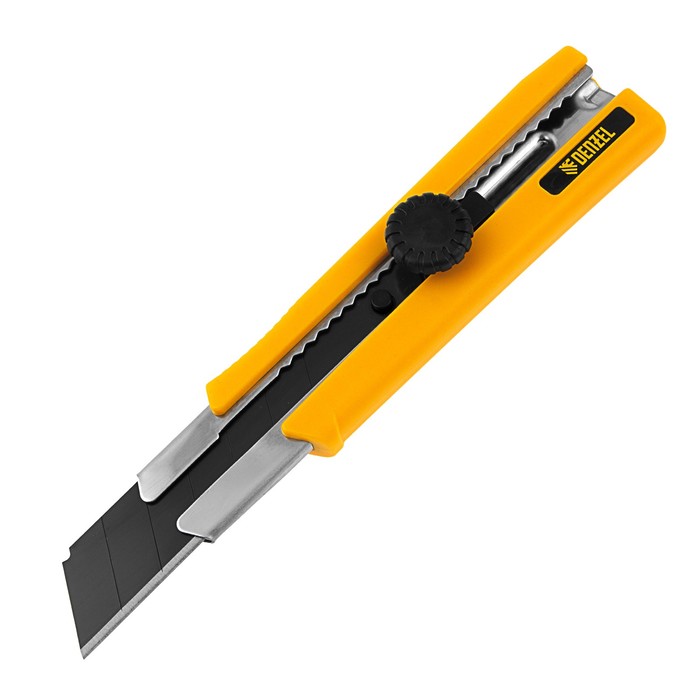 Нож универсальный DENZEL 78945, металлическая направляющая, винтовой фиксатор, 25 мм - Фото 1