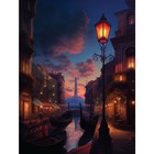 Картина по номерам с подрамником и гирляндой «Вечер в Венеции», 30 х 40 см - фото 9420571