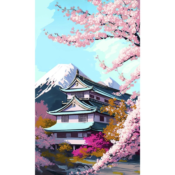 Картина по номерам панно «Цветение сакуры», 30 х 50 см