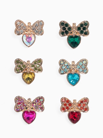 Брошь «Сердце» с бантиком, МИКС в золоте