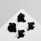 Набор значков (4 шт.) «Зайчики» йога, цвет белый в чёрном металле - Фото 3