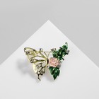 Брошь «Бабочка» флора, цветная в золоте - фото 3320851