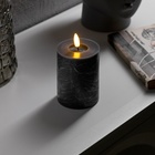 Светодиодная свеча серебристая, 7.5 × 12.5 × 7.5 см, воск, пластик, батарейки АААх2 (не в комплекте), свечение тёплое белое - фото 9159352