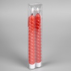 Набор светодиодных свечей, 2 шт., красные, 2×25×2 см, пластик, воск, от батареек АААх2, свечение тёплое белое  (артикул 9907630)  большой выбор товаров оптом и в розницу по низким ценам с доставкой