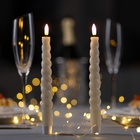 Набор светодиодных витых свечей, белые, 2 × 25 × 2 см, пластик, воск, батарейки АААх2 (не в комплекте), свечение тёплое белое, 2 шт. - фото 321126161