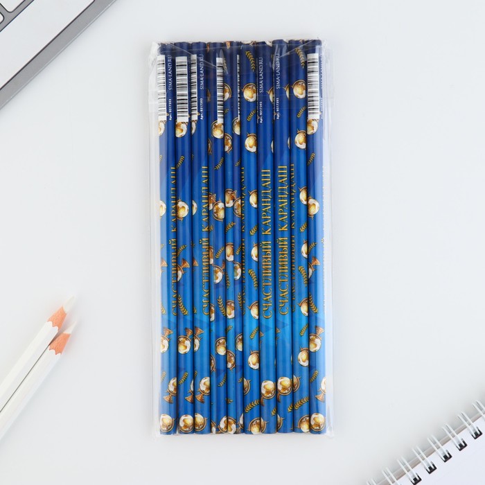Карандаш чернографитный «Счастливый карандаш», без ластика, 17,7 х 0,7 см
