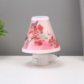 Ночник "Бабочки" LED бело-розовый 8,3х11х11 см RISALUX
