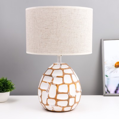 Настольная лампа «Камилла» Е27 40 Вт бело-шоколадный 27.5×27.5×42.5 см RISALUX