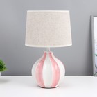 Настольная лампа "Лейла" Е14 40Вт бело-розовый 20х20х33 см RISALUX - фото 321163947