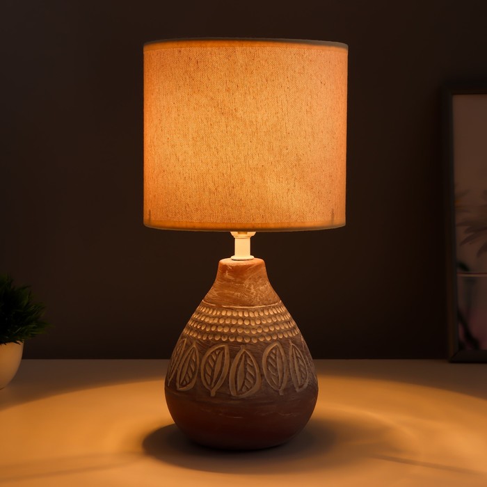 Настольная лампа "Моника" Е14 40Вт шоколадный 17х17х33 см RISALUX