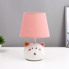 Настольная лампа "Киса" Е14 40Вт бело-розовый 17х17х27 см RISALUX - фото 321164002