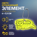 Светоотражающий элемент «Отдых кота», двусторонний, 6 × 3,5 см, цвет МИКС - Фото 1