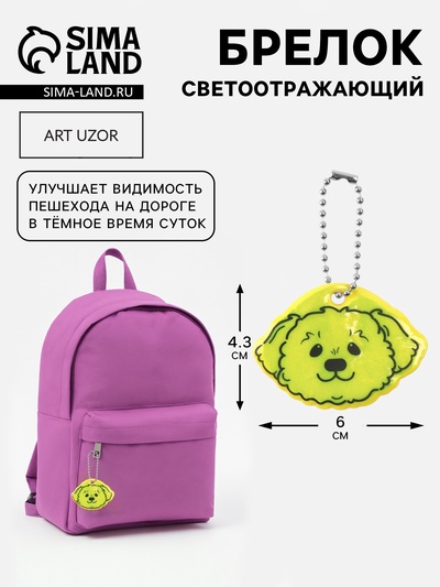 Светоотражающий элемент «Морда пуделя», двусторонний, 6×4.3 см, МИКС