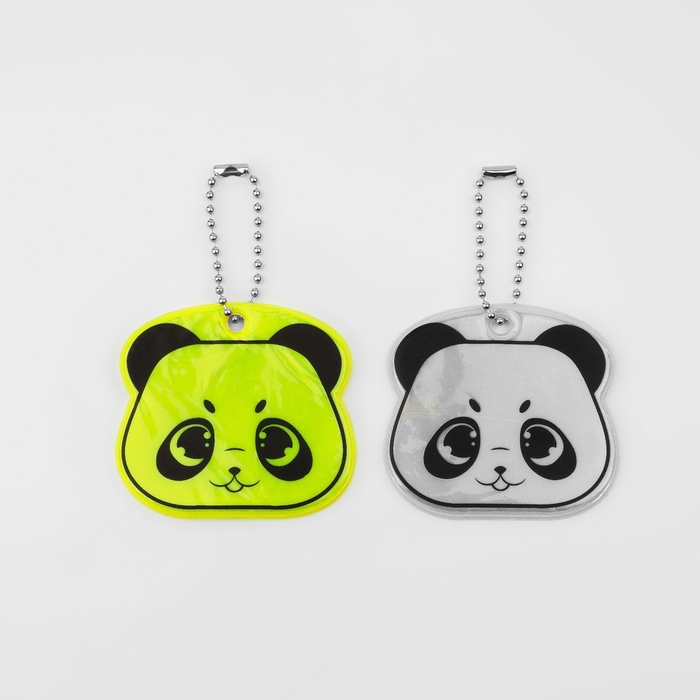 Светоотражающий элемент «Морда панды», двусторонний, 6 × 5,5 см, цвет МИКС