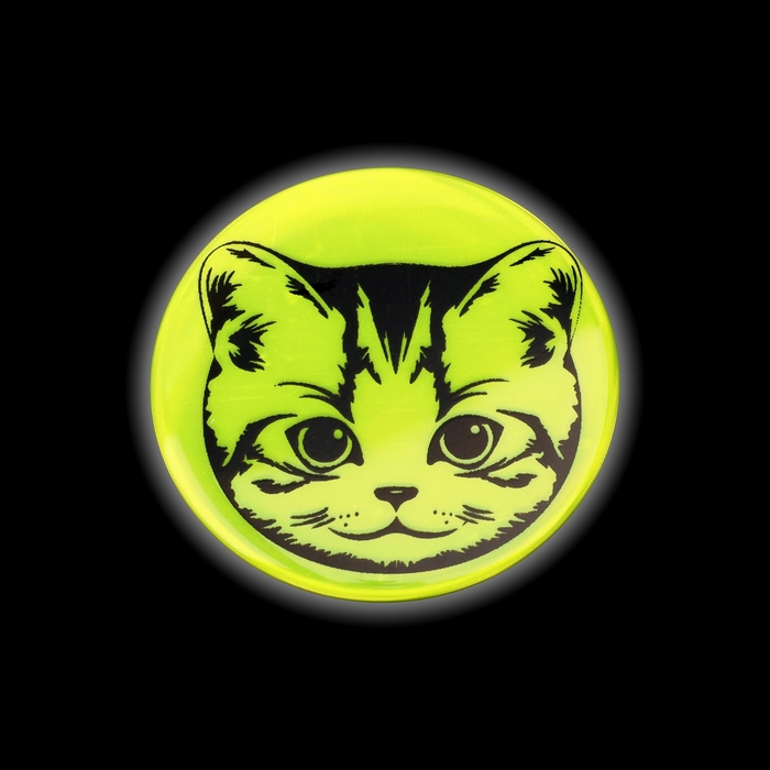 Светоотражающий значок «Мордочка котёнка», d = 5,8 см, цвет МИКС