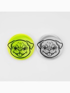 Светоотражающий значок «Мордочка мопса», d=5.8 см, МИКС - Фото 3