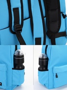 Рюкзак школьный на молнии, с карманами, голубой - фото 53060297