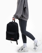 Рюкзак школьный на молнии, с карманами, однотонный, размер 28×13×41 см, чёрный - Фото 3