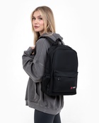 Рюкзак школьный на молнии, с карманами, однотонный, размер 28×13×41 см, чёрный - Фото 4