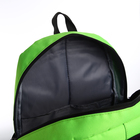 Рюкзак школьный, 2 отдела молнии, 3 кармана, цвет чёрный/зелёный - фото 11183579