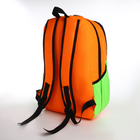 Рюкзак школьный, 2 отдела на молнии, 3 кармана, цвет зелёный/оранжевый - фото 11183625