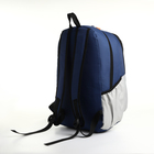 Рюкзак школьный, 2 отдела на молнии, 3 кармана, цвет серый/синий - фото 11183643