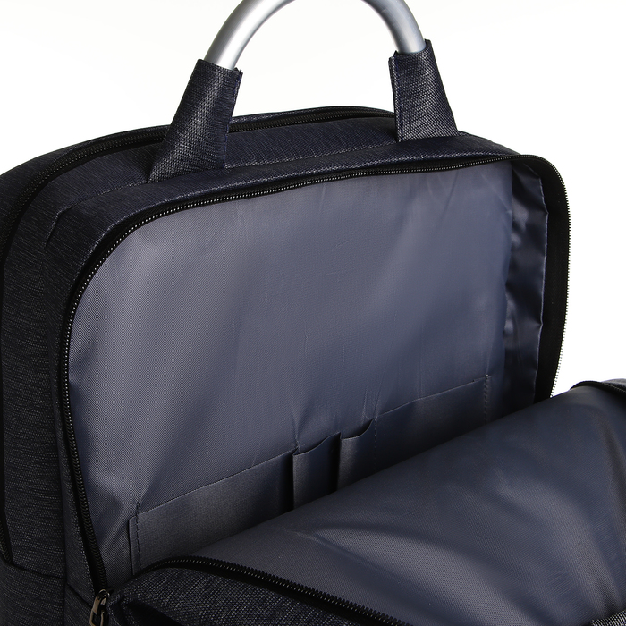 Рюкзак городской на молнии, 2 кармана, с USB, цвет синий