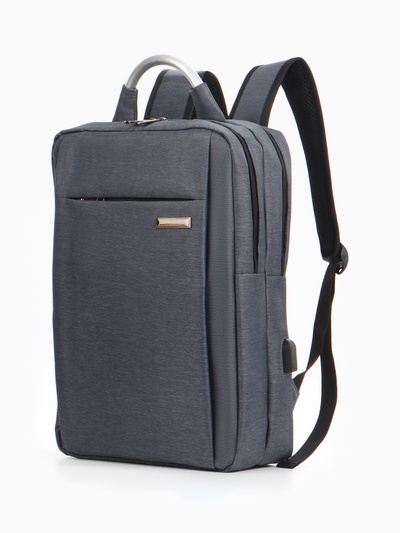 Рюкзак городской на молнии, с 2 карманами, отделом для ноутбука, с USB разъёмом, размер 30×13×41 см, серый