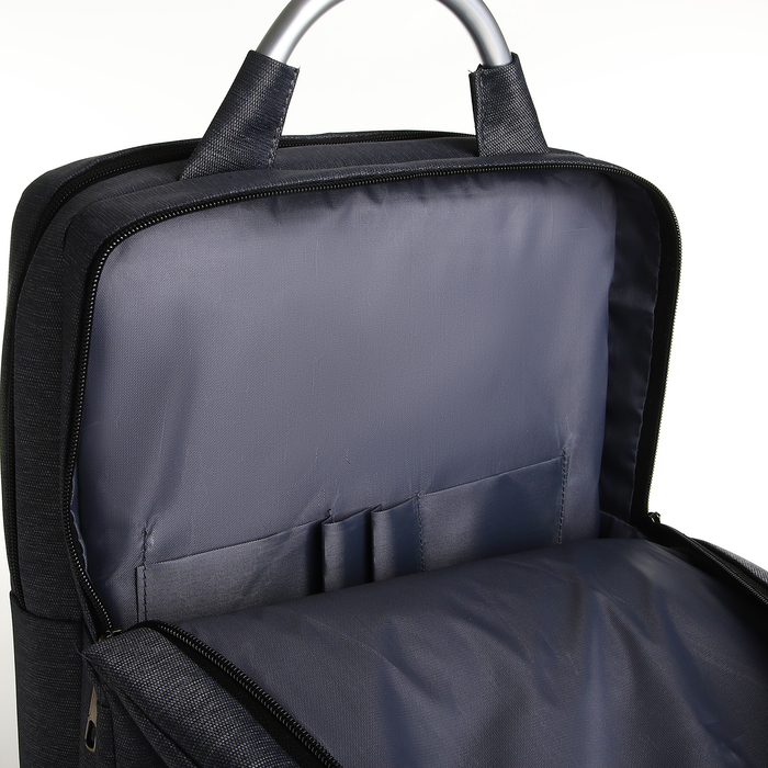 Рюкзак городской на молнии, 2 кармана, с USB, цвет серый
