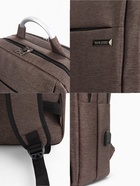 Рюкзак городской, с отделом для ноутбука, с USB разъёмом, 30×13×41 см, коричневый - Фото 4