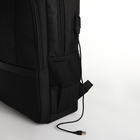 Рюкзак молодёжный, 2 отдела на молнии, 4 кармана, с USB, цвет чёрный - Фото 7
