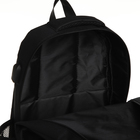 Рюкзак молодёжный, 2 отдела на молнии, наружный карман, с USB, цвет чёрный - Фото 6