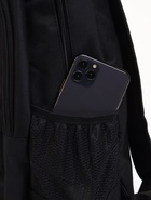 Рюкзак школьный на молнии, с карманами, однотонный, размер 29×14.5×45 см, чёрный 10205552