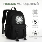 Рюкзак школьный на молнии, 5 карманов, цвет чёрный - фото 110289643