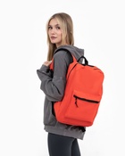 Рюкзак школьный на молнии, с карманами, однотонный, размер 29×14.5×42 см, красный - Фото 3