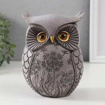 Фигурка полистоун «Маленький филин с рисунком одуванчиков», 11×8×15 см