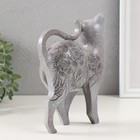 Фигурка полистоун «Серая кошечка с узорами», 5.5×14×17.5 см - фото 24415850