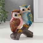 Фигурка полистоун «Пара цветных филинов», 3.5×8×10 см - Фото 2