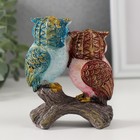 Фигурка полистоун «Пара цветных филинов», 3.5×8×10 см - Фото 3